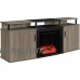 120 V Altra Sonoma Oak Carson 70 inch Romantic Fireplace TV Console with UltraFlame Reflectors and Durable LED Lights Combine to Create The Surreal Illusion of Flaming Embers - B01L4111RE